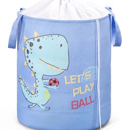 Babyhug Canvas Round Storage Bag with Dino Print- Blue-image-31