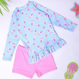 Bubble Berry Full Sleeves  Ice Cream Printed Swimsuit - Multi Colour-image-84