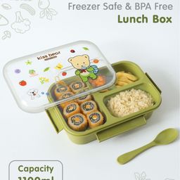 Leak Proof And Freezer Safe Bear Print Lunch Box - Green-picture-24