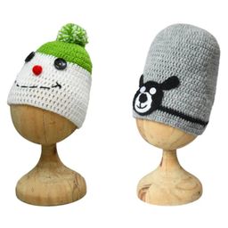 Funkrafts Woollen Pack Of 2 Animals Designed Beanie Caps - Grey & White-83