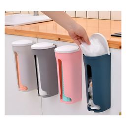 COZY VIBES kitchen garbage bag storage box wall mounted plastic bag organizer garbage bag storage box - PACK OF 1 - COLOR MAY VARY-image-73
