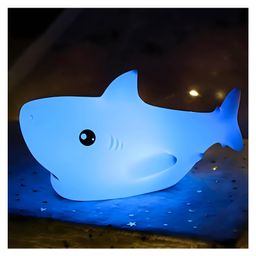 COZY VIBES Rechargeable Silicone Night Lamp - USB-Powered LED Night Light for Kids Bedroom & Study, Portable and Dimmable Night Lamp with Touch Control Breathing Light Shark Fish Lamp - PACK OF 1 - COLOR MAY VARY-picture-43