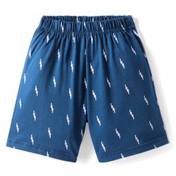 Taeko Single Jersey Knee Length Shorts with Abstract Print - Blue-image-15