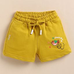 Biskid Cotton Bird Printed Shorts - Yellow-image-65