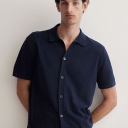 H&M Regular Fit Textured-Knit Shirt-image-76