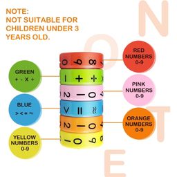 ADKD Magnetic Arithmetic Math Learning Toy with Cylinder Numbers and Symbol Toys Multicolor - 6 Blocks image 2