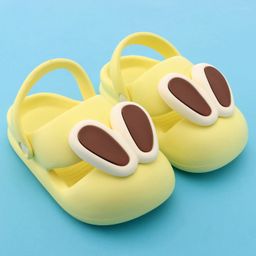 Oh! Pair Clogs with Back Strap Closure with Applique - Yellow image 2