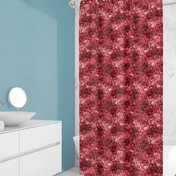 ArtzFolio Maroon & White Abstract Printed Waterproof Shower Curtain-2