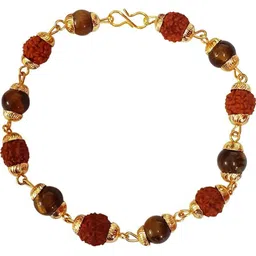 Divine souvenirs Unisex Gold-Plated Rudraksha Beaded Wraparound Bracelet-image-72