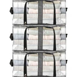 Panchhi Store Grey Set of 3 Reusable Multi-Utility Organisers-55