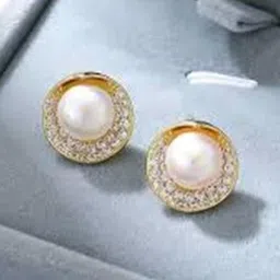 MADDY SPACE Gold-Plated Pearls Studded Contemporary Korean Studs-27