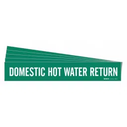 BRADY Vinyl Pipe Marker Domestic Hot Water Supply Green and White 2-1/4 x 14 x 0.004 inch, 781Z60 (Pack of 5)-image-99