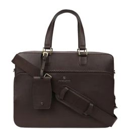 PERQUISITE WARREN Brown Leather Medium Messenger Bag-image-4
