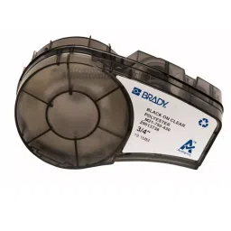 BRADY Continuous Label Roll Cartridge 3/4 inch x 21 ft Autoclavable Polyester Black on Clear 1 Labels, 3PXU7-18
