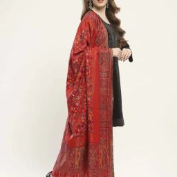 Monte Carlo Red Printed Regular Fit Shawl image 3