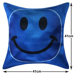 Kuber Industries Blue Set of 4 Checked Velvet Square Cushion Covers image 2
