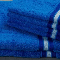 Nautica Vintage Crew Stripe Royal Blue Cotton 500 GSM Super Soft Zero Twist Towel Set - 6 Pcs image 4