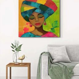 999Store Multicolor Canvas Colorful Portrait Wrapped Painting-17