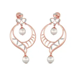 Joyalukkas 18k Rose Gold & Diamond Dangler Earrings-picture-34