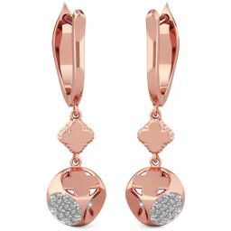 Joyalukkas 18k Rose Gold & Diamond Drop Earrings for Women-image-80