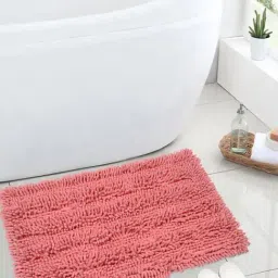 Saral Home Pink Cotton Shaggy Bath Mat 40X60 cm-picture-18