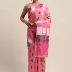Ladusaa Pink Silk Cotton Indian Saree with Bouse-picture-35