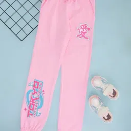 Pantaloons Junior Girls Pink Cotton Solid Joggers-picture-34