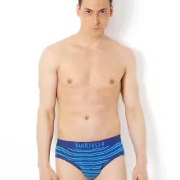 Vh Innerwear Blue Cotton Regular Fit Striped Briefs-picture-14