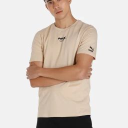 Puma Beige Cotton Regular Fit Printed Sports T-Shirt-image-90
