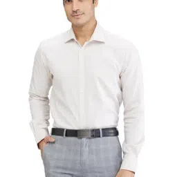 Park Avenue Beige Slim Fit Texture Shirt-image-68
