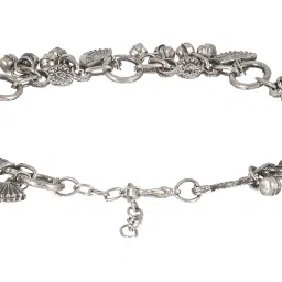 Aatmana Oxidized Silver-Plated & Charm Ghungroo Anklets - Set of 2 image 4