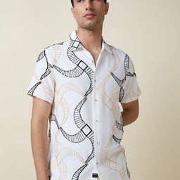 Thomas Scott Men Premium Embroidered Regular Fit Casual Shirt-image-95