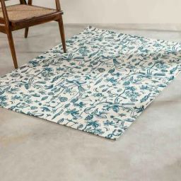 Freedom Tree Eye In The Sky Cotton Moonlit Blue Printed Rug - 4 x 6 FT-43