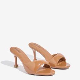 LUNA BLU by Westside Tan Mule Heel Sandals-22