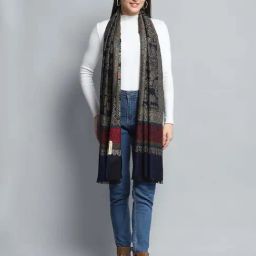 Monte Carlo Black Printed Regular Fit Stole-picture-35