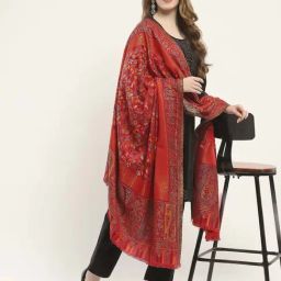 Monte Carlo Red Printed Regular Fit Shawl image 5