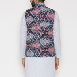 Wintage Men Multicoloured Printed Woven Nehru Jacket image 5