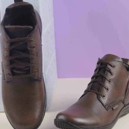 Mochi Men's Brown Derby Boots-image-6