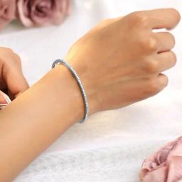 Rubans Rhodium Plated White Bracelet for Women-picture-36