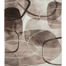 OBSESSIONS Cream & Brown Abstract Machine Made Carpet - Large (340 cm x 240 cm) image 2