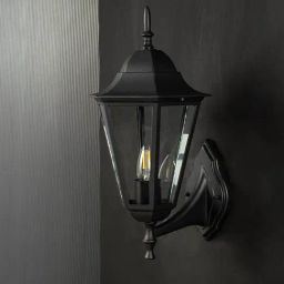 Whispering Homes Black Metal Retro Outdoor Wall Light - Large-image-34
