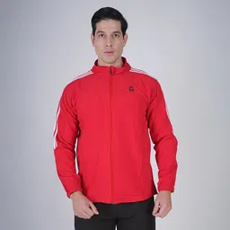 GOTO Men Mock Collar Striped Casual Lightweight Bomber Jacket-image-13