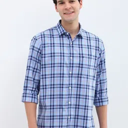 Allen Solly Men Spread Collar Tartan Checked Cotton Casual Shirt-picture-16