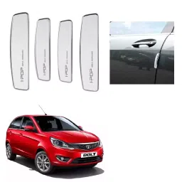SPREADX Plastic Car Stylish I-Pop White Colour Elegant Door Guard Protection Universal Type Suitable for Tata Bolt (Set of 4 Pcs)-46