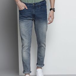 The Indian Garage Co Men Blue Slim Fit Light Fade Ombre Stretchable Jeans-image-85