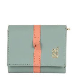 Baggit Flower Blue PU Solid Tri-Fold Wallet-image-98