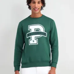 U.S. Polo Assn. Denim Co. Dark Green Cotton Regular Fit Printed Sweatshirt-image-17