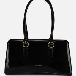 Van Heusen Black PU Solid Shoulder Handbag-71
