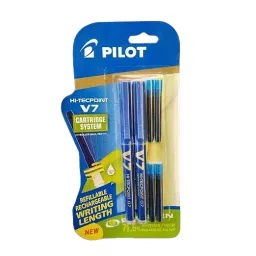 Pilot Hi-Tecpoint V7 0.7 mm Fine Point Roller Ball Pen with Cartridge System, 2 Blue Pens, 4 Cartridges (Pack of 6)-picture-9