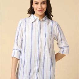 Allen Solly White Striped Shirt-image-67